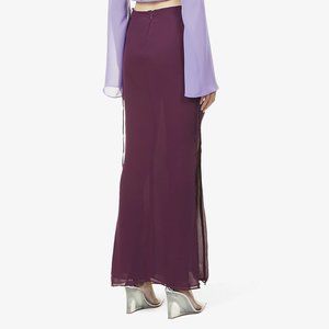 House of CB Amalfi side-split mesh maxi skirt S